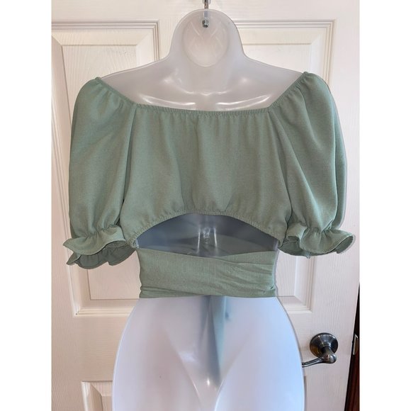 Yaneth Alatorre Tie Waist Crop Top Size Medium - Picture 5 of 6